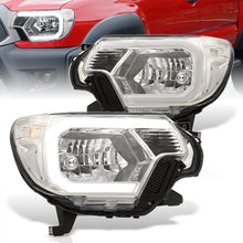 Load image into Gallery viewer, Toyota Tacoma 2012-2015 LED DRL Bar Factory Style Headlights Chrome Housing Clear Len Clear Reflector