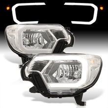 Load image into Gallery viewer, Toyota Tacoma 2012-2015 LED DRL Bar Factory Style Headlights Chrome Housing Clear Len Clear Reflector