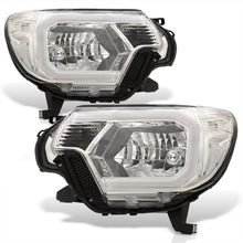 Load image into Gallery viewer, Toyota Tacoma 2012-2015 LED DRL Bar Factory Style Headlights Chrome Housing Clear Len Clear Reflector