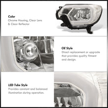 Load image into Gallery viewer, Toyota Tacoma 2012-2015 LED DRL Bar Factory Style Headlights Chrome Housing Clear Len Clear Reflector
