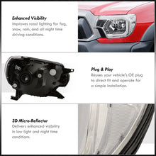 Load image into Gallery viewer, Toyota Tacoma 2012-2015 LED DRL Bar Factory Style Headlights Chrome Housing Clear Len Clear Reflector