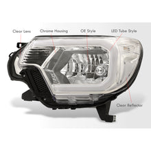 Load image into Gallery viewer, Toyota Tacoma 2012-2015 LED DRL Bar Factory Style Headlights Chrome Housing Clear Len Clear Reflector