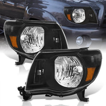Load image into Gallery viewer, Toyota Tacoma 2005-2011 Factory Style Headlights Black Housing Clear Len Amber Reflector