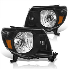 Load image into Gallery viewer, Toyota Tacoma 2005-2011 Factory Style Headlights Black Housing Clear Len Amber Reflector