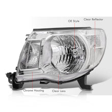 Load image into Gallery viewer, Toyota Tacoma 2005-2011 Factory Style Headlights Chrome Housing Clear Len Clear Reflector