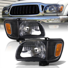 Load image into Gallery viewer, Toyota Tacoma 2001-2004 Factory Style Headlights + Corners Black Housing Clear Len Amber Reflector