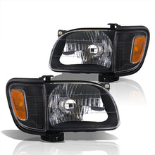 Load image into Gallery viewer, Toyota Tacoma 2001-2004 Factory Style Headlights + Corners Black Housing Clear Len Amber Reflector