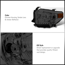 Load image into Gallery viewer, Toyota Tundra 2014-2021 Factory Style Headlights Chrome Housing Smoke Len Amber Reflector