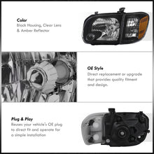 Load image into Gallery viewer, Toyota Tundra (Double Cab / 4 Door Models Only) 2005-2006 / Sequoia 2005-2007 Factory Style Headlights + Corners Black Housing Clear Len Amber Reflector