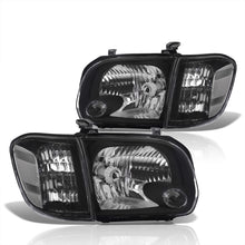 Load image into Gallery viewer, Toyota Tundra (Double Cab / 4 Door Models Only) 2005-2006 / Sequoia 2005-2007 Factory Style Headlights + Corners Black Housing Clear Len Clear Reflector