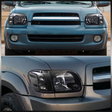 Load image into Gallery viewer, Toyota Tundra (Double Cab / 4 Door Models Only) 2005-2006 / Sequoia 2005-2007 Factory Style Headlights + Corners Black Housing Clear Len Clear Reflector