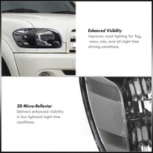 Load image into Gallery viewer, Toyota Tundra (Double Cab / 4 Door Models Only) 2005-2006 / Sequoia 2005-2007 Factory Style Headlights + Corners Black Housing Clear Len Clear Reflector