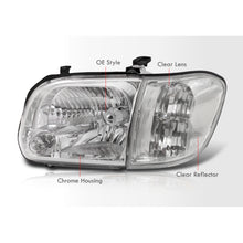 Load image into Gallery viewer, Toyota Tundra (Double Cab / 4 Door Models Only) 2005-2006 / Sequoia 2005-2007 Factory Style Headlights + Corners Chrome Housing Clear Len Clear Reflector