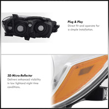 Load image into Gallery viewer, Toyota Camry 2015-2017 Factory Style Headlights Chrome Housing Clear Len Amber Reflector (Halogen Models Only)
