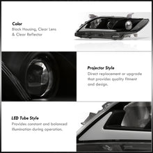 Load image into Gallery viewer, Toyota Camry 2007-2009 LED DRL Bar Factory Style Headlights Black Housing Clear Len Clear Reflector