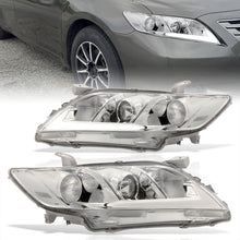 Load image into Gallery viewer, Toyota Camry 2007-2009 LED DRL Bar Factory Style Headlights Chrome Housing Clear Len Clear Reflector