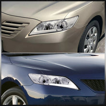 Load image into Gallery viewer, Toyota Camry 2007-2009 LED DRL Bar Factory Style Headlights Chrome Housing Clear Len Clear Reflector
