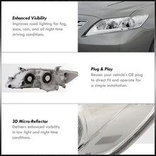 Load image into Gallery viewer, Toyota Camry 2007-2009 LED DRL Bar Factory Style Headlights Chrome Housing Clear Len Clear Reflector