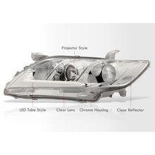 Load image into Gallery viewer, Toyota Camry 2007-2009 LED DRL Bar Factory Style Headlights Chrome Housing Clear Len Clear Reflector