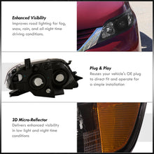 Load image into Gallery viewer, Toyota Sienna 2011-2020 Factory Style Headlights Black Housing Clear Len Amber Reflector