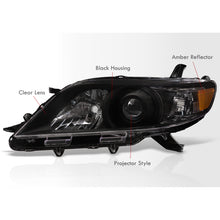 Load image into Gallery viewer, Toyota Sienna 2011-2020 Factory Style Headlights Black Housing Clear Len Amber Reflector