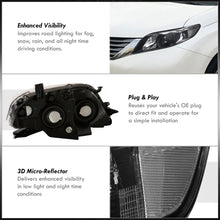Load image into Gallery viewer, Toyota Sienna 2011-2020 Factory Style Headlights Black Housing Clear Len Clear Reflector