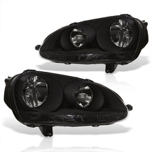 Load image into Gallery viewer, Volkswagen Golf 2006-2008 / Rabbit 2006-2008 / Jetta 2006-2010 Factory Style Headlights Black Housing Clear Len Clear Reflector (Halogen Models Only)