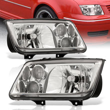 Load image into Gallery viewer, Volkswagen Jetta 1999-2004 Factory Style Headlights + Euro Fogs Chrome Housing Clear Len Clear Reflector