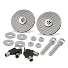 Load image into Gallery viewer, Real Carbon Fiber Hood Lock Pin with Keys Silver