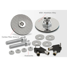 Load image into Gallery viewer, Real Carbon Fiber Hood Lock Pin with Keys Silver