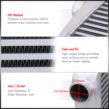 Load image into Gallery viewer, Universal Aluminum Intercooler (Tube & Fin | Overall: 27.5" x 10.25" x 2.75" | Core: 21.0" x 8.75" x 2.5" | Inlet/Outlet: 2.5")