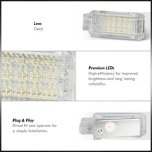 Load image into Gallery viewer, Audi / Lamborghini / Porsche / Seat / Skoda / Volkswagen 2-Piece Left & Right Interior White SMD LED Door Courtesy Lights Clear Len