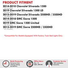 Load image into Gallery viewer, Chevrolet Silverado 1500 2014-2018 / 1500 LD 2019 / 2500HD 3500HD 2015-2019 / GMC Sierra 1500 2014-2018 / 1500 Limited 2019 / 2500HD 3500HD 2015-2019 White SMD LED Bed Cargo Light Clear Len