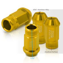 Load image into Gallery viewer, JDM Sport M12 X 1.25 Aluminum Open Lug Nuts Gold (4 Piece)