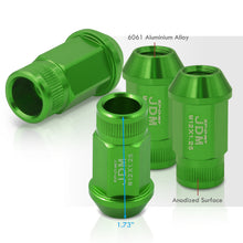 Load image into Gallery viewer, JDM Sport M12 X 1.25 Aluminum Open Lug Nuts Green (4 Piece)
