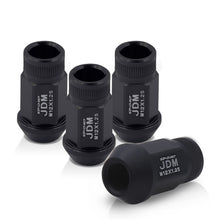 Load image into Gallery viewer, JDM Sport M12 X 1.25 Aluminum Open Lug Nuts Matte Black (4 Piece)