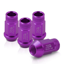 Load image into Gallery viewer, JDM Sport M12 X 1.25 Aluminum Open Lug Nuts Purple (4 Piece)