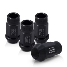 Load image into Gallery viewer, JDM Sport M12 X 1.5 Aluminum Open Lug Nuts Black (4 Piece)