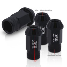 Load image into Gallery viewer, JDM Sport M12 X 1.5 Aluminum Open Lug Nuts Black (4 Piece)