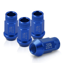 Load image into Gallery viewer, JDM Sport M12 X 1.5 Aluminum Open Lug Nuts Blue (4 Piece)
