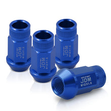 Load image into Gallery viewer, JDM Sport M12 X 1.5 Aluminum Open Lug Nuts Blue (4 Piece)