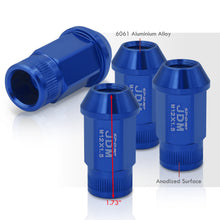 Load image into Gallery viewer, JDM Sport M12 X 1.5 Aluminum Open Lug Nuts Blue (4 Piece)