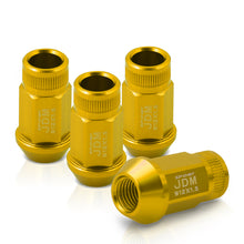 Load image into Gallery viewer, JDM Sport M12 X 1.5 Aluminum Open Lug Nuts Gold (4 Piece)
