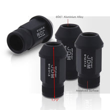 Load image into Gallery viewer, JDM Sport M12 X 1.5 Aluminum Open Lug Nuts Matte Black (4 Piece)