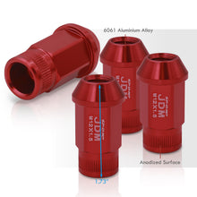 Load image into Gallery viewer, JDM Sport M12 X 1.5 Aluminum Open Lug Nuts Red (4 Piece)