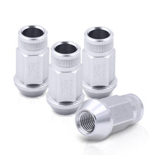 Load image into Gallery viewer, JDM Sport M12 X 1.5 Aluminum Open Lug Nuts Silver (4 Piece)