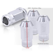 Load image into Gallery viewer, JDM Sport M12 X 1.5 Aluminum Open Lug Nuts Silver (4 Piece)
