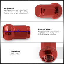 Load image into Gallery viewer, M12 x 1.25 OEM Style Steel Lug Nuts Red (20 Piece)