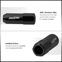 Load image into Gallery viewer, M12 x 1.5 Extended Aluminum Open Lug Nuts Black (20 Piece)
