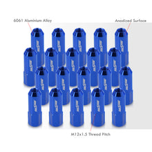 Load image into Gallery viewer, M12 x 1.5 Extended Aluminum Open Lug Nuts Blue (20 Piece)